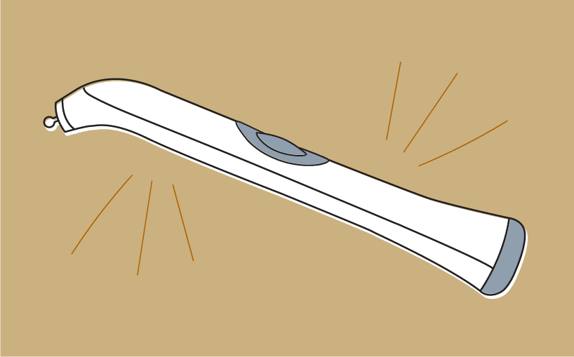 Illustration of orthodontic tool used for gentle care.